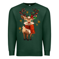 Sports Green reindeer in christmas Premium Sweatshirt - MaliasSmallBusiness