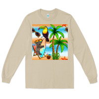 Mushroom tropical animals seamless pattern Long Sleeve Tee - BundleAndBundleShop