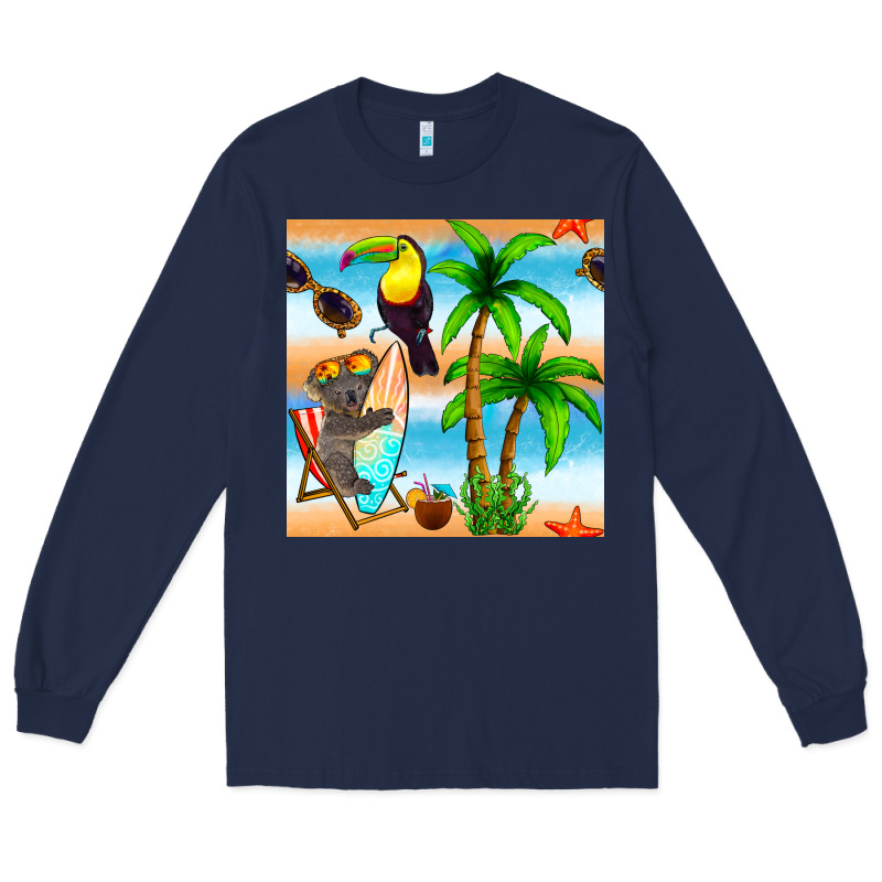 Tropical Animals Seamless Pattern Long Sleeve Tee by BundleAndBundleShop | Teevron