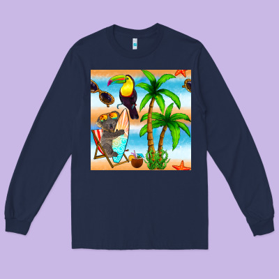 Tropical Animals Seamless Pattern Long Sleeve Tee Designed By Bundleandbundleshop