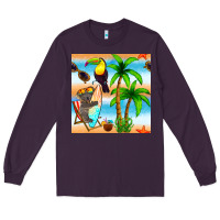 Plum tropical animals seamless pattern Long Sleeve Tee - BundleAndBundleShop