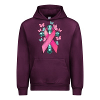 Mauve Wine Cancer Cross Cancer Awareness Urban Hoodie - HowdyJamesFarm
