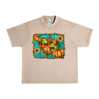 French Oak fall pumpkins and sunflowers heart Urban Heavy Tee - BarkalooDesign