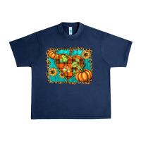 Navy fall pumpkins and sunflowers heart Urban Heavy Tee - BarkalooDesign