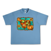 Pebble Blue fall pumpkins and sunflowers heart Urban Heavy Tee - BarkalooDesign