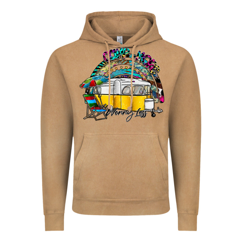 Camp More Worry Less Vintage Hoodie by SublimationCraftShop | Teevron