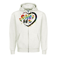 Oatmeal Heather gay af Zipper Hoodie - MaliasSmallBusiness
