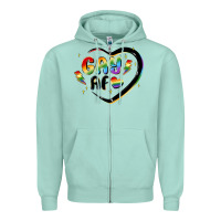 Seafoam gay af Zipper Hoodie - MaliasSmallBusiness