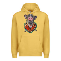 Antique Gold baby pig with leopard heart Premium Hoodie - BarkalooDesign