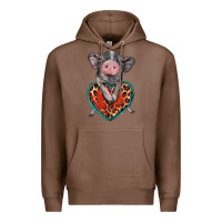 Chestnut baby pig with leopard heart Premium Hoodie - BarkalooDesign