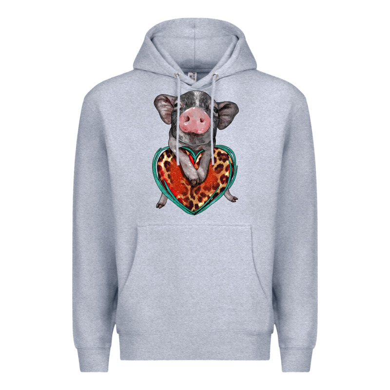 Baby Pig With Leopard Heart Premium Hoodie by BarkalooDesign | Teevron