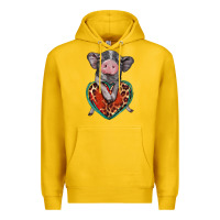Lemon baby pig with leopard heart Premium Hoodie - BarkalooDesign
