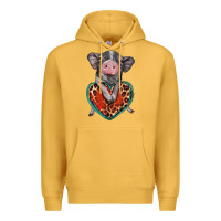 Mustard baby pig with leopard heart Premium Hoodie - BarkalooDesign