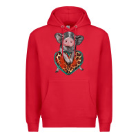 Red baby pig with leopard heart Premium Hoodie - BarkalooDesign