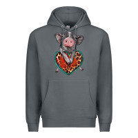 Rock baby pig with leopard heart Premium Hoodie - BarkalooDesign
