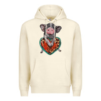 Sandshell baby pig with leopard heart Premium Hoodie - BarkalooDesign