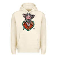 Tofu baby pig with leopard heart Premium Hoodie - BarkalooDesign