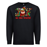 Black joy to the world christmas deer Premium Sweatshirt - MaliasSmallBusiness