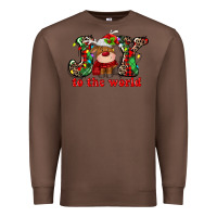 Chestnut joy to the world christmas deer Premium Sweatshirt - MaliasSmallBusiness
