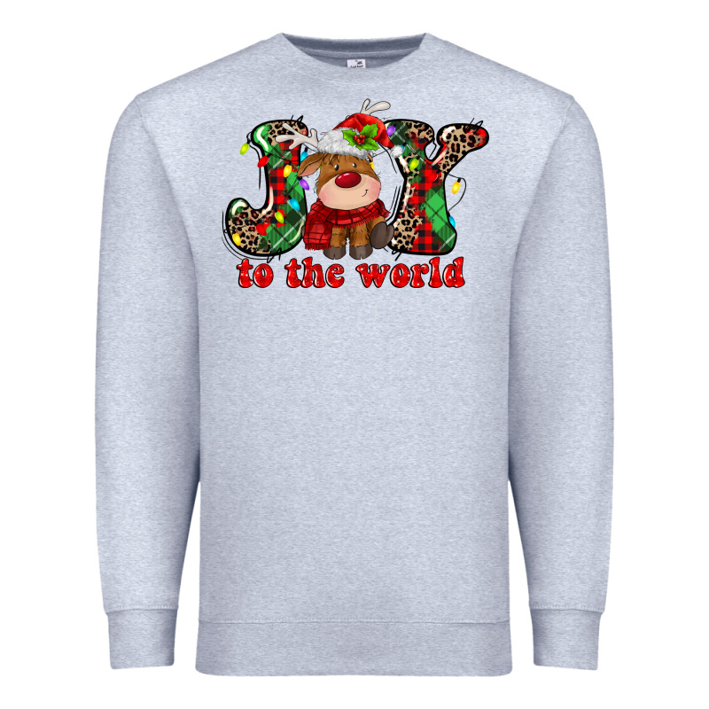 Joy To The World Christmas Deer Premium Sweatshirt by MaliasSmallBusiness | Teevron