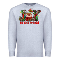 Heather Grey joy to the world christmas deer Premium Sweatshirt - MaliasSmallBusiness