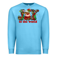 Ocean Blue joy to the world christmas deer Premium Sweatshirt - MaliasSmallBusiness