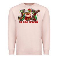 Pale Pink joy to the world christmas deer Premium Sweatshirt - MaliasSmallBusiness