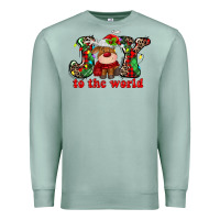 Seafoam joy to the world christmas deer Premium Sweatshirt - MaliasSmallBusiness