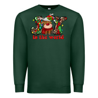 Sports Green joy to the world christmas deer Premium Sweatshirt - MaliasSmallBusiness