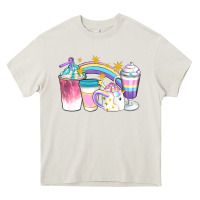 Cream Unicorn Coffee Cups Heavy Core Tee - Artiststas