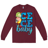 Burgundy ice ice baby with popsicle Long Sleeve Tee - AdoDesignShop