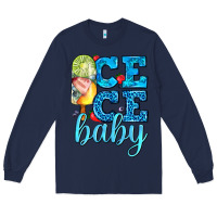 Navy ice ice baby with popsicle Long Sleeve Tee - AdoDesignShop