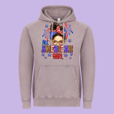 All American Girl Vintage Hoodie Designed By Neo Western