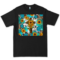 Black sunflower cross cowhide gemstones Premium Tee - RanaPortraitStore