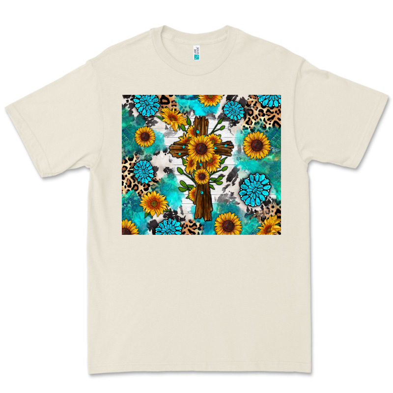 Sunflower Cross Cowhide Gemstones Premium Tee by RanaPortraitStore | Teevron