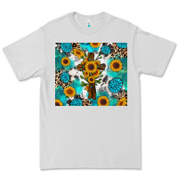 Dove Grey sunflower cross cowhide gemstones Premium Tee - RanaPortraitStore