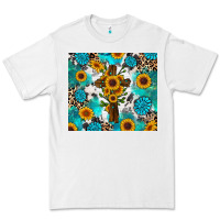 White sunflower cross cowhide gemstones Premium Tee - RanaPortraitStore