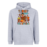 Heather Grey turkey and touchdowns Heavyweight Hoodie - MaliasSmallBusiness