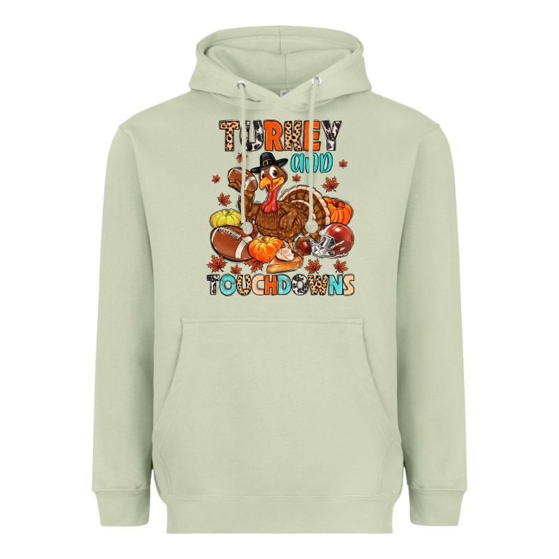 Turkey And Touchdowns Heavyweight Hoodie by MaliasSmallBusiness | Teevron