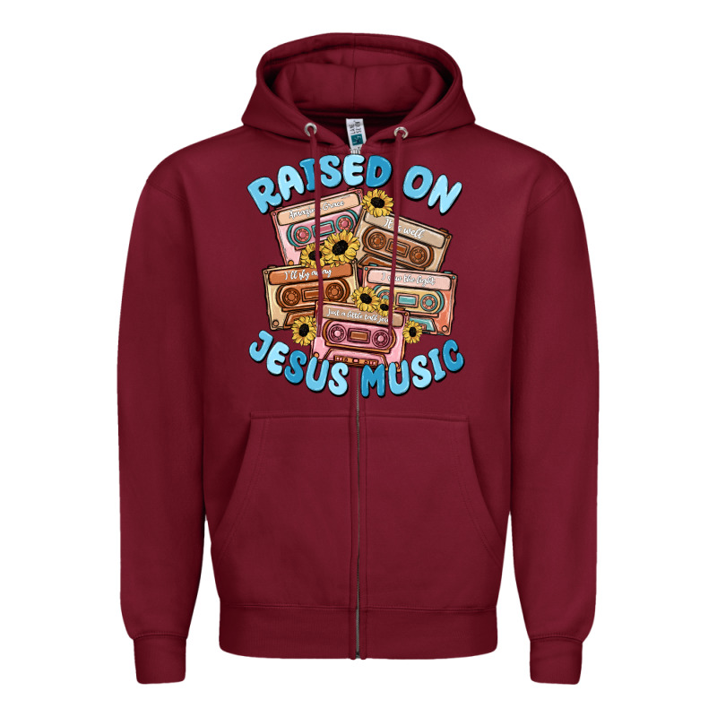 Raised On Jesus Music Zipper Hoodie by MaliasSmallBusiness | Teevron