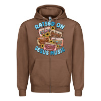Chestnut raised on jesus music Zipper Hoodie - MaliasSmallBusiness