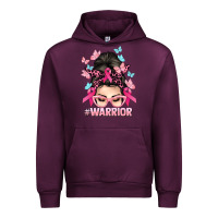 Mauve Wine Warrior Cancer messy bun Cancer Awareness Urban Hoodie - HowdyJamesFarm
