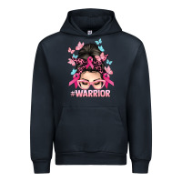 Navy Warrior Cancer messy bun Cancer Awareness Urban Hoodie - HowdyJamesFarm