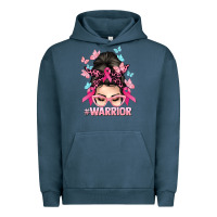 Pigment Midnight Navy Warrior Cancer messy bun Cancer Awareness Urban Hoodie - HowdyJamesFarm