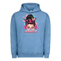 Pigment Pebble Blue Warrior Cancer messy bun Cancer Awareness Urban Hoodie - HowdyJamesFarm