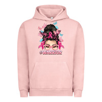 Pigment Salmon Warrior Cancer messy bun Cancer Awareness Urban Hoodie - HowdyJamesFarm