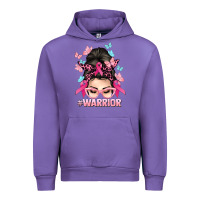 Warrior Cancer Messy Bun Cancer Awareness Urban Hoodie | Teevron