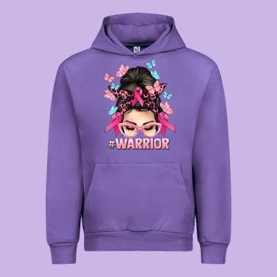 Warrior Cancer Messy Bun Cancer Awareness Urban Hoodie Designed By Howdyjamesfarm
