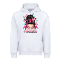 White Warrior Cancer messy bun Cancer Awareness Urban Hoodie - HowdyJamesFarm