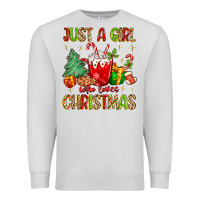 Dove Grey just a girl who loves christmas Premium Sweatshirt - MaliasSmallBusiness